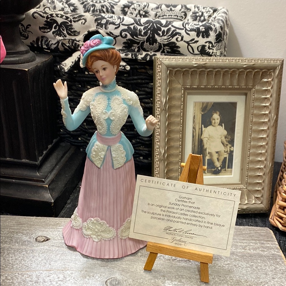 Vintage Gorham Promenade Porcelain Victorian Lady Figurine With C.O.A.